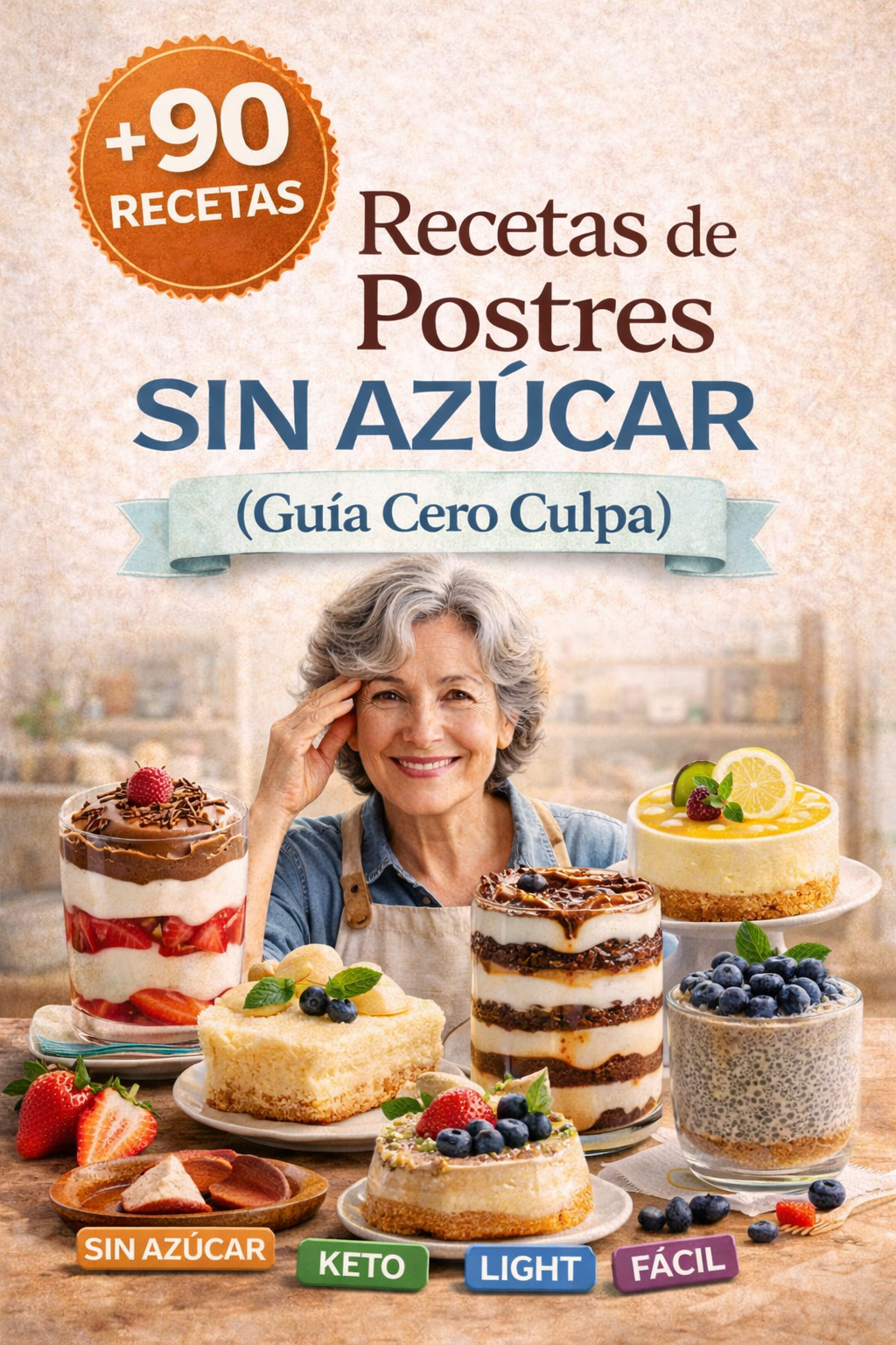 +90 Recetas de Postres Sin Azúcar (Guía Cero Culpa)